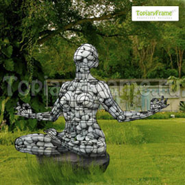 Эскиз. Металлическая фигура медитирующей девушки наполненной камнями. Принимаем заказы на изготовление! 2014г.