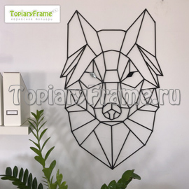 Полигональная фигура из металла «Волк» для декорирования стен. Высота 100 см.